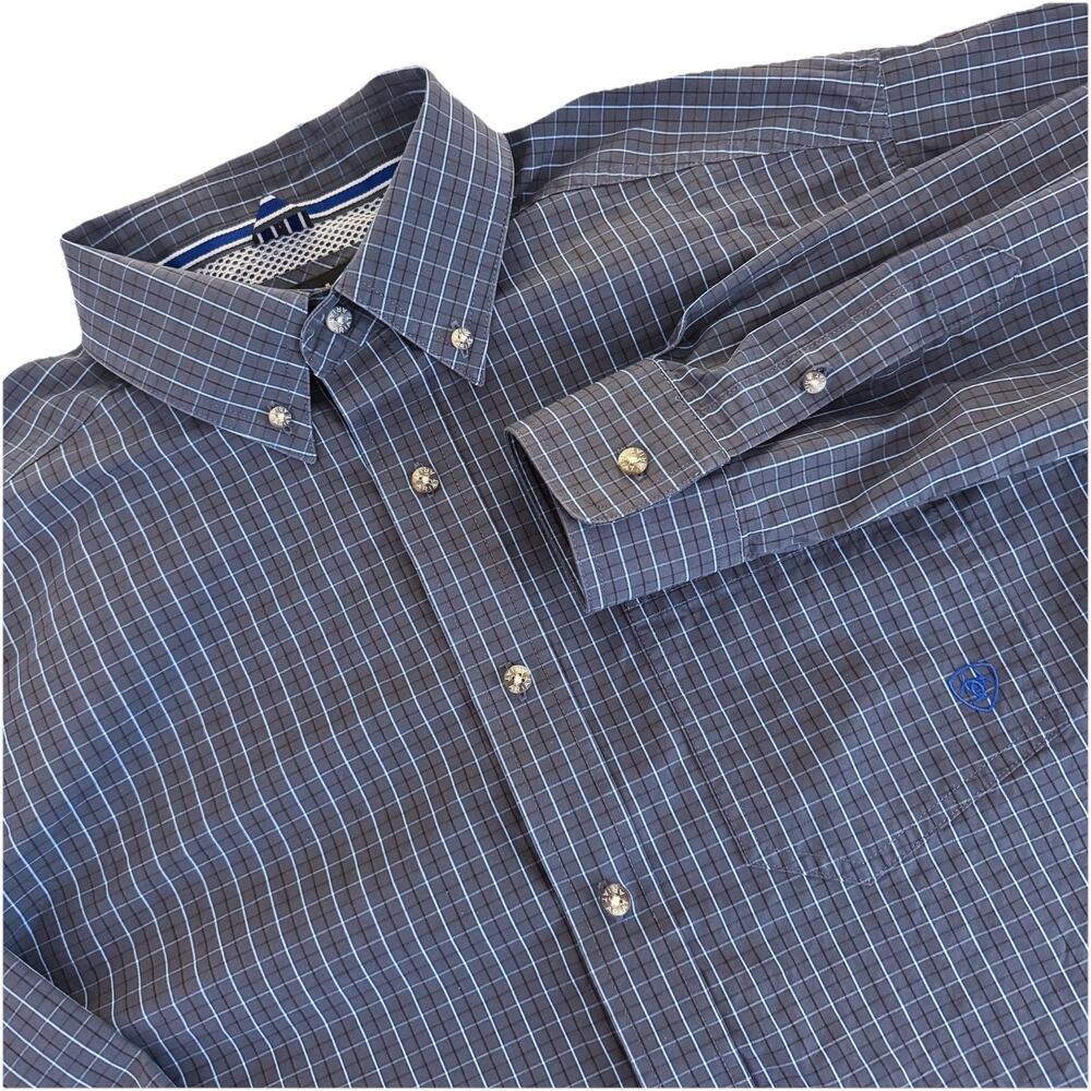 Ariat Shirt Mens Extra Large Green Blue Pro Series Performance Workwear Outdoors